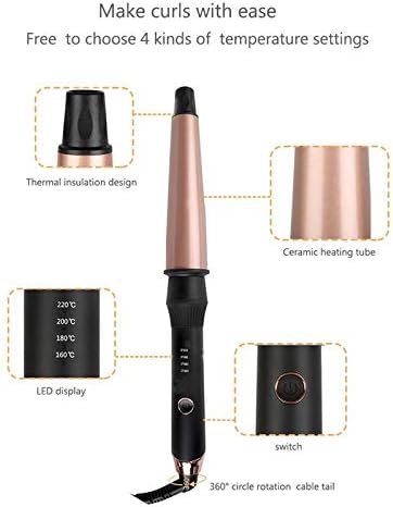 Curling Iron Tourmaline Ceramic Hair Curling Electric Professional Hair Curling Stick with Gloves Fashion Styling Tools Hairdressing