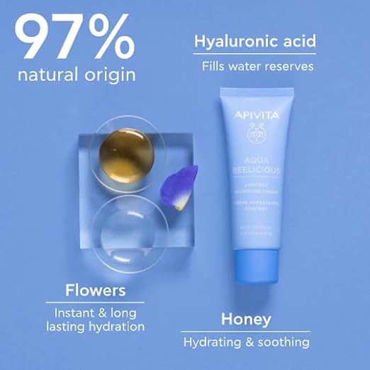 Apivita Aqua Beelicious Comfort Hydrating Cream | Hydrates &amp Nourishes with Honey Ceramides &amp Flowers 40 mL / 1.35 oz