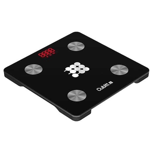 CUBITT Smart Digital Weight Scale 13 Body Composition Analizer BMI Muscle Mass Body Fat Scale with Smartphone App sync with Bluetooth (Black)