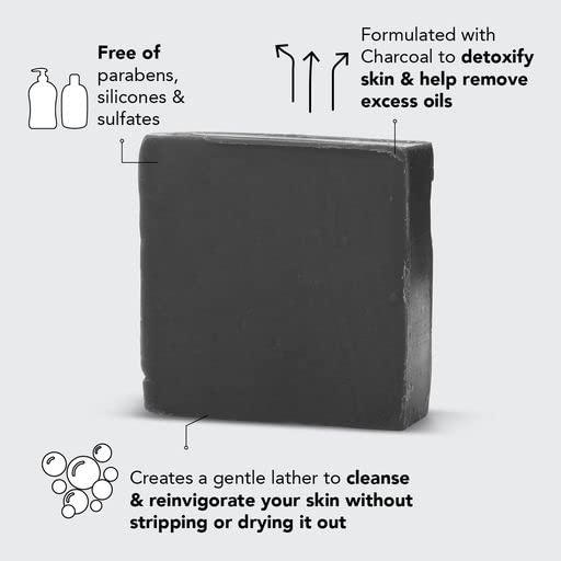Kitsch Detoxifying Charcoal Body Wash Bar &amp Reusable Luxury Shower Cap for Women