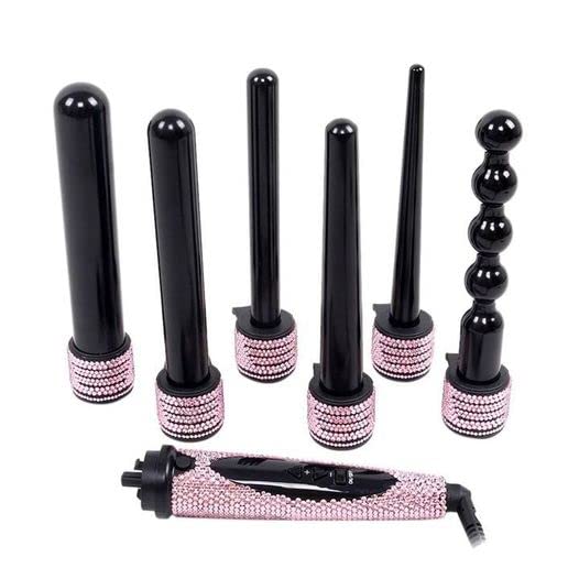 6-In-1 Rhinestone Bling Interchangeable Curling Iron