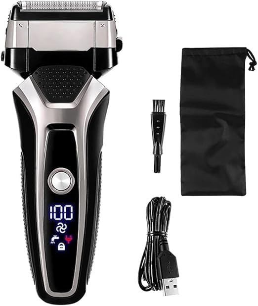 Men's Shaver USB Rechargeable Electric Shaver Stainless Steel Shaving Machine for Men 3D Triple Floating Blade Razor Shaver Barber Electric