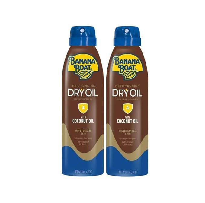 Skin care Deep Tanning Dry Oil Clear Spray Sun-screen SP-4 6 fl oz (2 Pack)