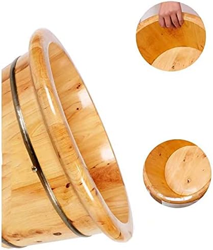 Foot Tub Wooden Foot Basin Solid wood foot bath barrel household solid wood footbath with cover small wooden barrel female lazy foot tub 21cm foot Bath Wooden Bucket Foot Spa Household Wash Ba