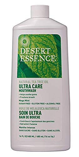 Desert Essence Ultra Care Tea Tree Oil Mouthwash (16 fl oz 2 pack) - Natural Tea Tree Oil Mouthwash - Two Pack 16 fluid ounce Mouthwash