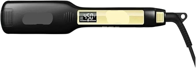 Straightening Wand Professional Iron Hair Straightener with Digital LCD Display Dual V Instant Heating Curling Straightener(AE-K139-BKUK)