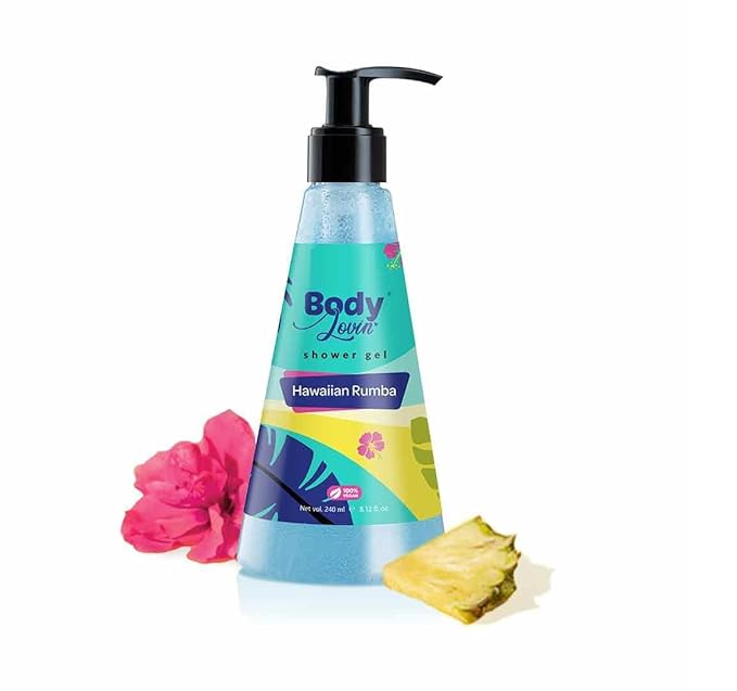 DRD BodyLovin' Hawaiian Rumba Shower Gel | SLS-Free Body Wash For Women &amp Men | Long Lasting Beachy Fragrance | Aloe-Infused Nourishing Body Cleanser For Soft &amp Smooth Skin (240 ml)