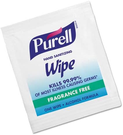 Purell Premoistened Sanitizing Hand Wipes Individually Wrapped 5 x 7 1000/Case