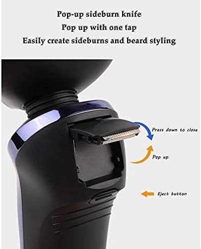 Men's Electric Shaver - Cordless Rechargeable Rotary Shaver Razor for Men with Pop-up Sideburn Trimmer Wet and Dry
