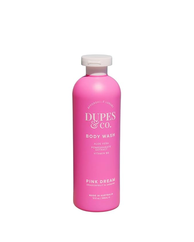 Dupes &amp Co. Pink Dream Body Wash – 13 fl oz – Nourishing Aloe Vera Pomegranate Extract &amp Vitamin B5 – Cleanses &amp Hydrates – Made in Australia