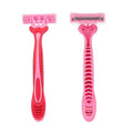 30 Count Women's Disposable Razors Triple Shaving Razor Blade (Pink/Red)