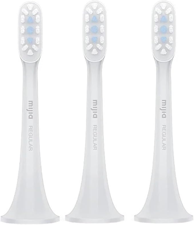 3 Pieces Compatible with Xiaomi Mijia T300 T500 Toothbrush Heads Replacement(Ivory)