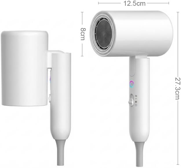 Ionic Hair Dryer 2000W Foldable Travel Hairdryer Portable Compact Blow Dryer White Big Wind and Low Noise Mini Hair Dryers for Home and Travel