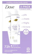 Dove Whole Body Aluminum Free Invisible Spray Deodorant 2 pk.