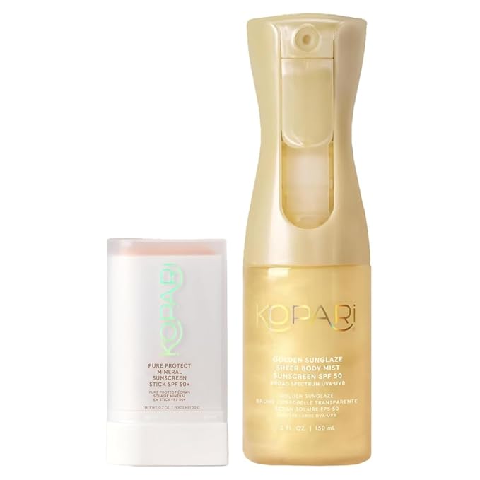 Kopari Pure Protect 100% Mineral Sunscreen Stick SPF 50+ &amp Sunglaze Sheer Setting Mist Sunscreen SPF 50