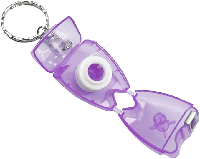 100PCS Custom Personalized Logo Dental Floss Keychain Mini Box Portable Tooth Shaped Customizable with Any Image Logo and Text for Gift Business Logo 15M Length-Random Color