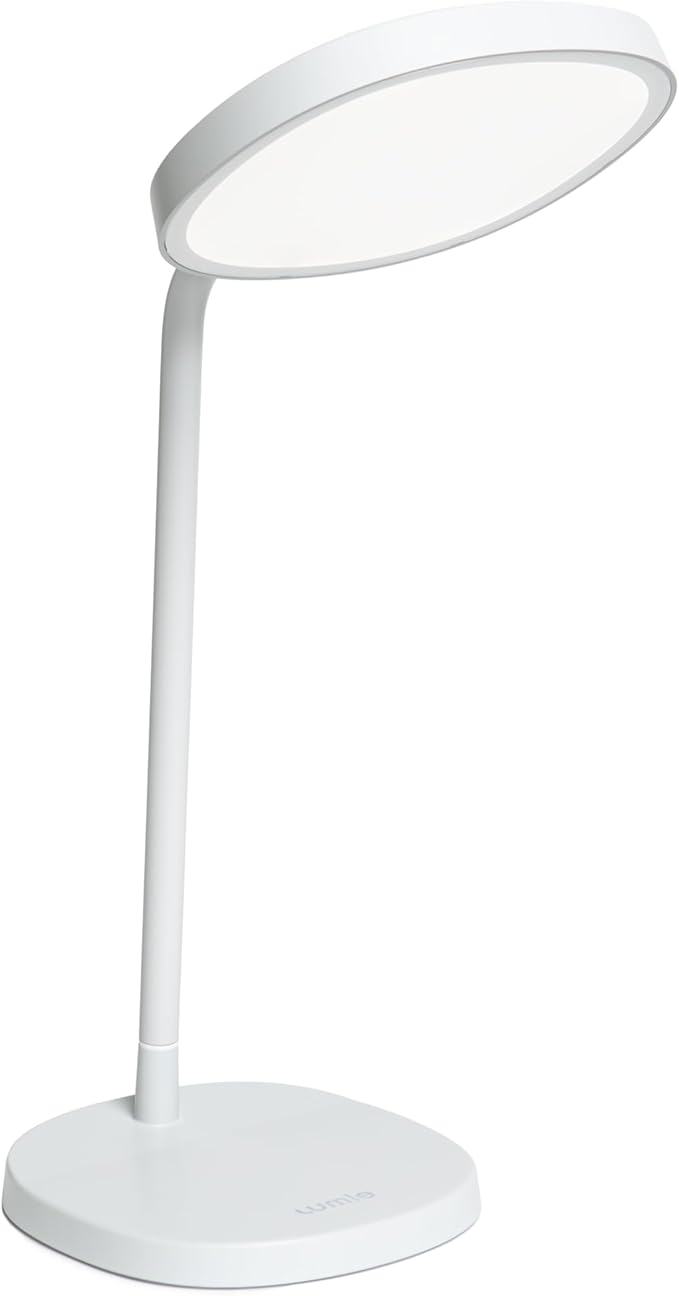 Lumie Task - 10000 Lux Adjustable Bright Light Therapy Desk Lamp for Mood and Energy Boost and Winter Blues Relief Crystal Clear Illumination and Maximum Visual Comfort - White Mist