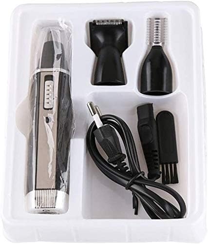 Trimmer with Interchangeable Heads for Nose Ear Eyebrow &amp Other Detailing – Rinseable Blades for Hygienic Grooming &amp Easy Cleaning