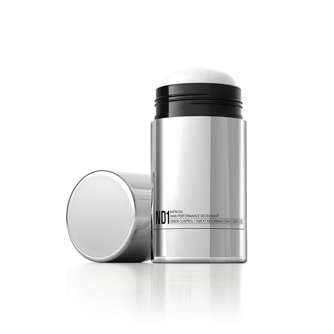 PATRICKS ND1 Aluminum-Free Mens Deodorant - Long-Lasting Odor &amp Sweat Protection Bergamot &amp Neroli Scent - Vegan Formula with Niodor &amp Zinc 2.82 oz