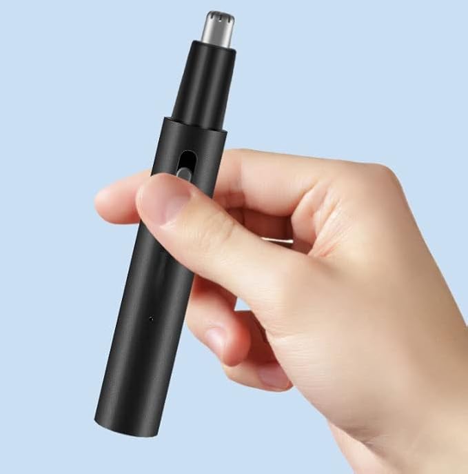 USB Rechargeable Nose Hair Trimmer Facial Eyebrow Ear Hair Remover Electric Eyebrow Trimmer with 360° Rounded Cutter Head for Work Commuting Easy Cleansing