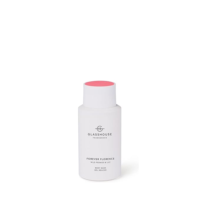 Glasshouse Fragrances Forever Florence Body Wash Rich in Gotu Kola &amp Cocout Oil Cleansing &amp fragranced Wild Peonies &amp Lily 10 fl. oz. (300mL)