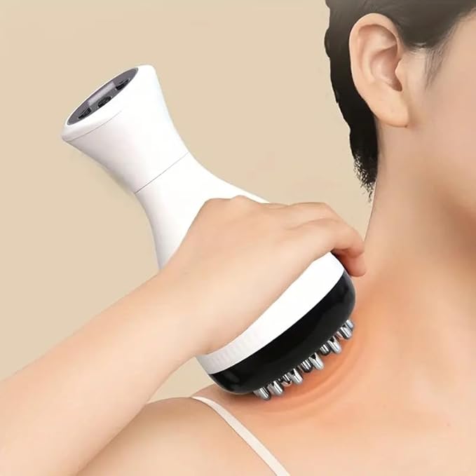 Electric Massage Brush Meridian Brush Portable Home Massager Vibration Heat Intelligent Brush Leg Shoulder Neck Back Abdominal Massager Body USB Rechargeable Tool Mother's Day Gift