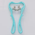 Cervical Spine Neck Massager Manual Kneading Fitness Handheld Mini Clip Neck Cervical Spine Massager Elderly (Thumb swan Shape Blue)