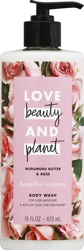 Love Beauty And Planet Bountiful Moisture Body Wash to Clean Hydrate Skin Murumuru Butter Silicone Free Paraben Free Vegan rose 16 Fl Oz