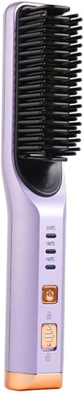 Heating Straight Hair Brush Fast Styling Portable Hair Flat Irons Straightening Comb USB Rechargebattery