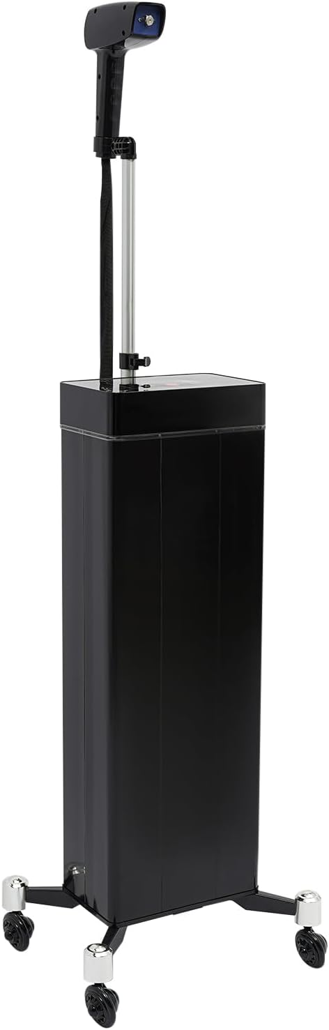 1200W Nano Steamer for Hair Max.356℉Negative Ions Blue Light 10 Gears Salon Nano Hair Steamer Hair Care Nano Hair Steamer with Adjustable Telescopic Bracket (Black)