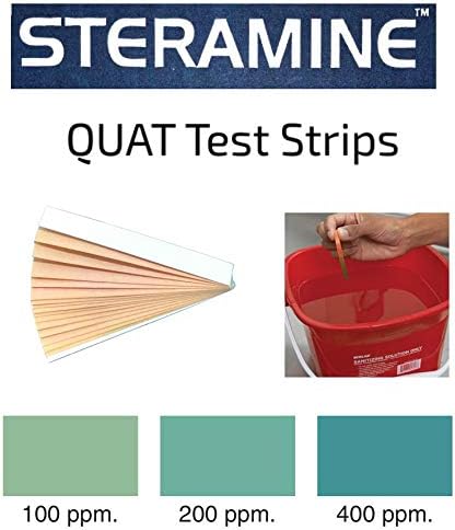 Pack of 6 (900 Tab) Steramine Sanitizing Tablets w/ 30x QT-10 Test Strips by FryOilSaver Co. Steramine Multi Purpose Contact Solution Sanitizer Tablets for Gym Hotel Bar Restaurants &amp Food Ser