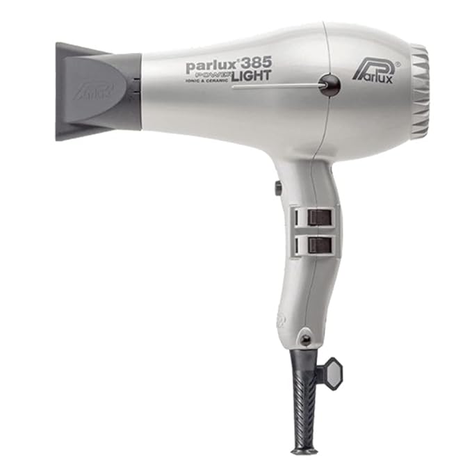 Parlux 385 Powerlight Ionic and Ceramic Silver Hair Dryer with Miracle Detangling Brush Medium Size Nylon &amp Boar Bristles for All Hair Types – Blush Pink