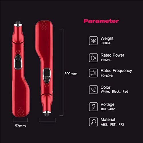 Professional Salon Steam Ceramic Hair Straightener Best 3D Ion Wet Hair Iron Straightening Brush Travel Kit Wide Hair Straightener Comb for All Women Hair Dual Voltag (Red)