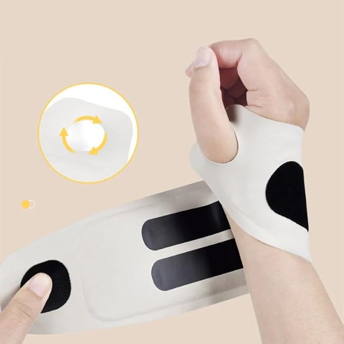 Rechargeable Adjustable Electric Wrist Massager Ergonomic 360° Support Portable Cordless Hand Heating Pad with 8 Modes 30 Intensity Levels for Hand Pain Relief Magnetic Detachable Host (White)