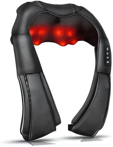 Neck Massager with Heat Shiatsu Massager for Neck Back Shoulder Foot and Leg Deep Tissue 3D Kneading Massage for Relax Muscles at Home and OffieBack Massagers for Women and Men