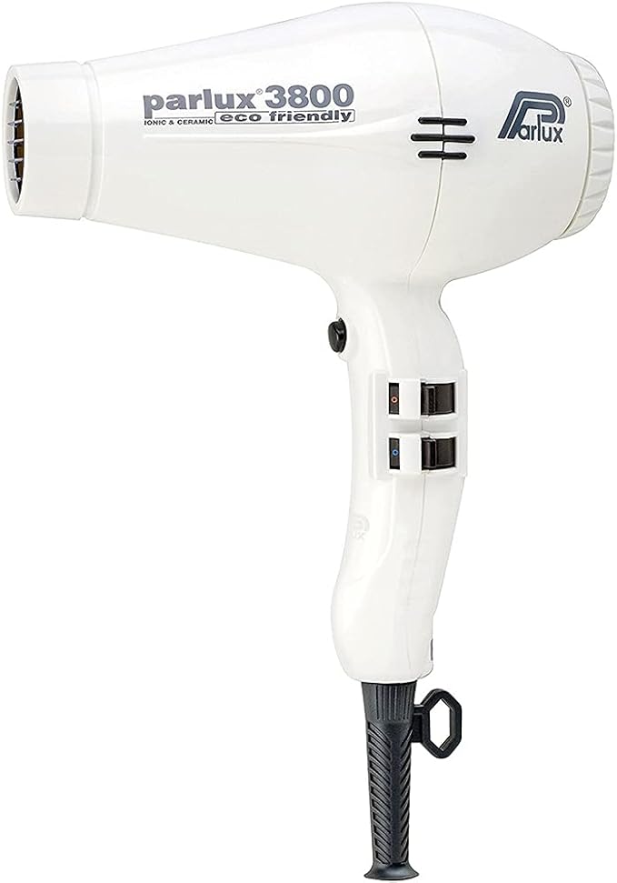 Parlux 3800 Eco Friendly Ionic and Ceramic White Hair Dryer and Miracle Large Detangling Brush Mint Green – Professional Blow Dryer and Dual Bristle Brush for Smooth Shiny Frizz-Free Hair
