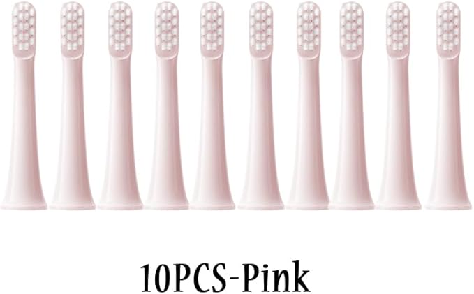 10pcs Replacment Heads Compatible for XIAOMI T100 Sonic Electric Toothbrush Soft Vacuum Dupont Whitening Clean Bristle Brush Nozzles Head(10pcs White)