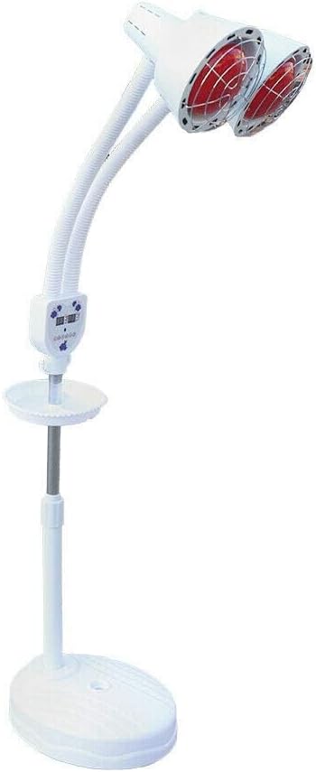Double Head Type Infrared Light Stand Infrared Heat Lamp 275W 110v Near I-nfrared Heat Lamp for Pain Red Light Standing Lamp Set