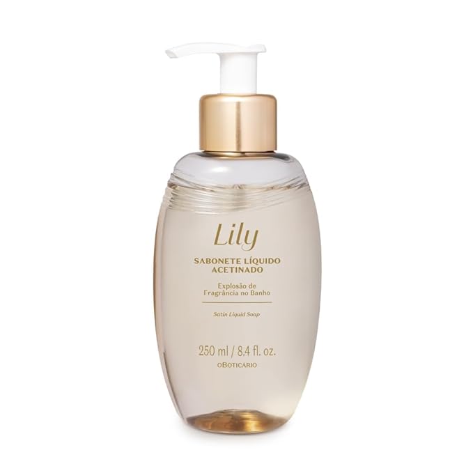 O Boticário Lily Satin Body Wash Sophisticated Bath &amp Shower Gel Soap for Luxurious Soft Skin Lily Fragrance Scented 8.4 Ounce (250ml)