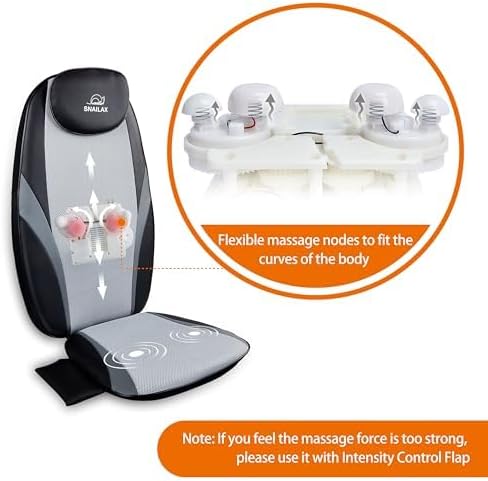Snailax Neck and Back Massager with Heat Massage Chair Pad Back Massager for Pain Relief Deep Tissue Chair Massage Pad with 10 Deep Kneading Nodes for Office Home Gifts for DadMom