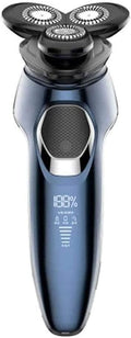 Electric Shavers for Men Mens Electric Razor Dry Wet Waterproof Man Rotary Facial Shaver USB Rechargeable Led Display Blue