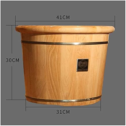 Foot Tub Wooden Foot Basin Foot Washing Bucket Wooden Foot Tub Foot Bath Basin 30cm High Footbath Sauna Foot Bath Barrel Household Foot Soaking Barrel Pain Fatigue Relief Foot Washing Barrel (Co