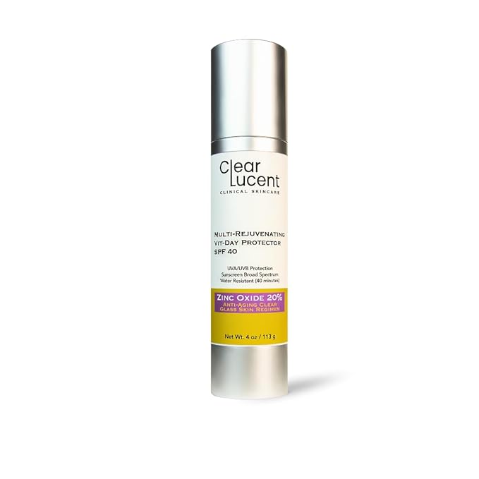 Multi Rejuvenating Vit-Day Protector Sunscreen SPF 40 – 20% Zinc Oxide Mineral Face Sunscreen | Invisible Reef-Safe Water-Resistant Hydrating SPF with Hyaluronic Acid | 4.0 oz