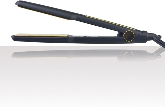 Professional Hair Straightener with Gold Titanium Plates 5 Temperature Settings LCD Display Black (1inch)
