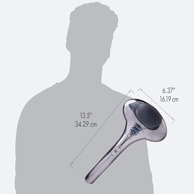 Brookstone B-HHP-650J Cordless Neck Back Percussion Massager Deep Kneading Dual-Node Portable Light-Weight Rechargeable Brookstone Max 2 Silver ()