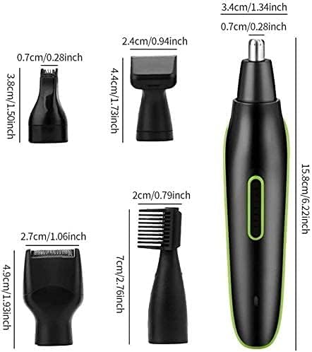 QIYUDS Nose Hair Trimmer - 5 in 1Professional Painless Eyebrow and Facial Hair Trimmer for Men and Women USB Rechargeable Ladies' Eyebrows Trimmer Waterproof Dual Edge Blad