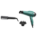 REVLON Smooth and Straight Ceramic Flat Iron | Fast Results Smooth Styles &amp Volume Booster Hair Dryer | 1875W for Voluminous Lift and Body