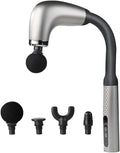 Handheld Cordless &amp Rechargeable Back Massager - Quiet - Full Body Massage Device for Women Aches Relief Sports Recovery and Deep Relaxation - Light Silver