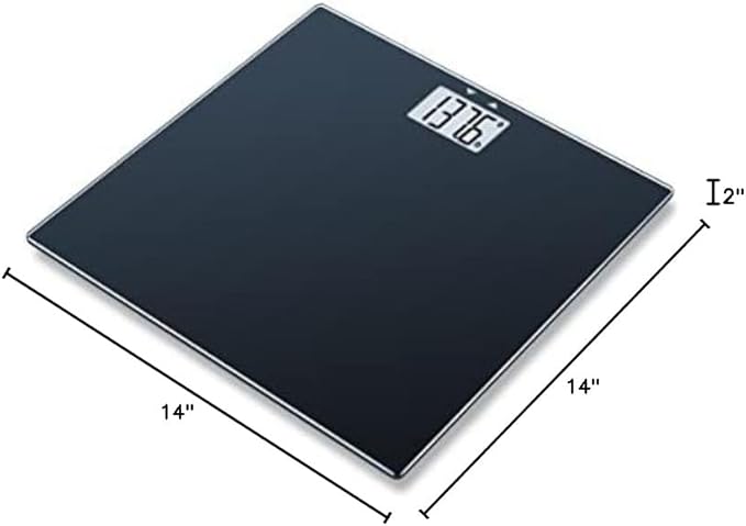Beurer GS435B Glass Bluetooth Scale for Body Weight with BMI Composition Measurement Smart Digital Bathroom Scales Connects with Health App Analyzer Weigh in Kg and Lbs Black