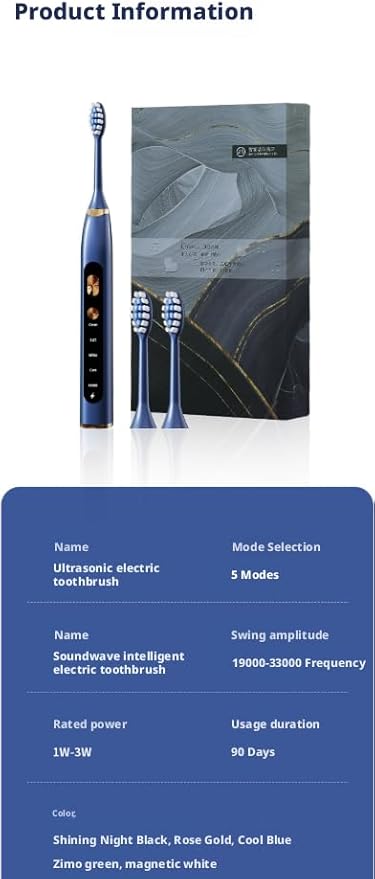 Magnetic Levitation Sonic Adult Electric Toothbrush USB Charging Fully Automatic Vibrating Soft Bristled Toothbrush Provide 5 Cleaning Modes 3 Intensities 4 Soft Brush Heads. (Dark Green)